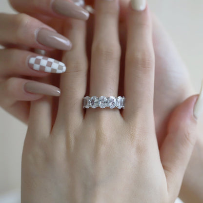 [Kismet Jewels ]Dainty Elongated Cushion Cut Tennis Ring