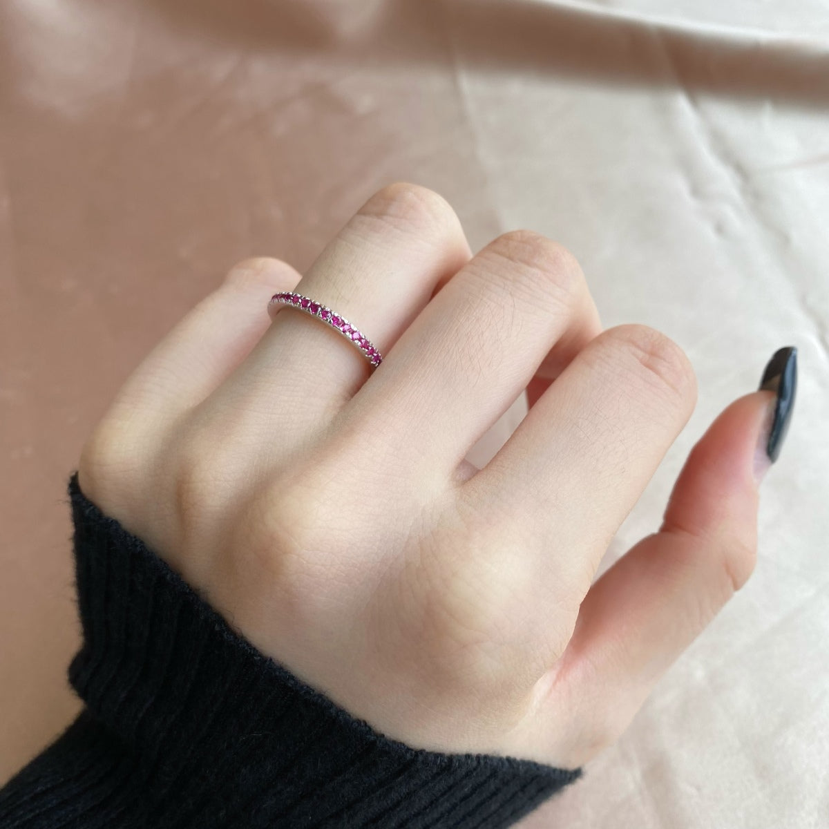 [Kismet Jewels ]Delicate Sparkling Round Cut Daily Ring