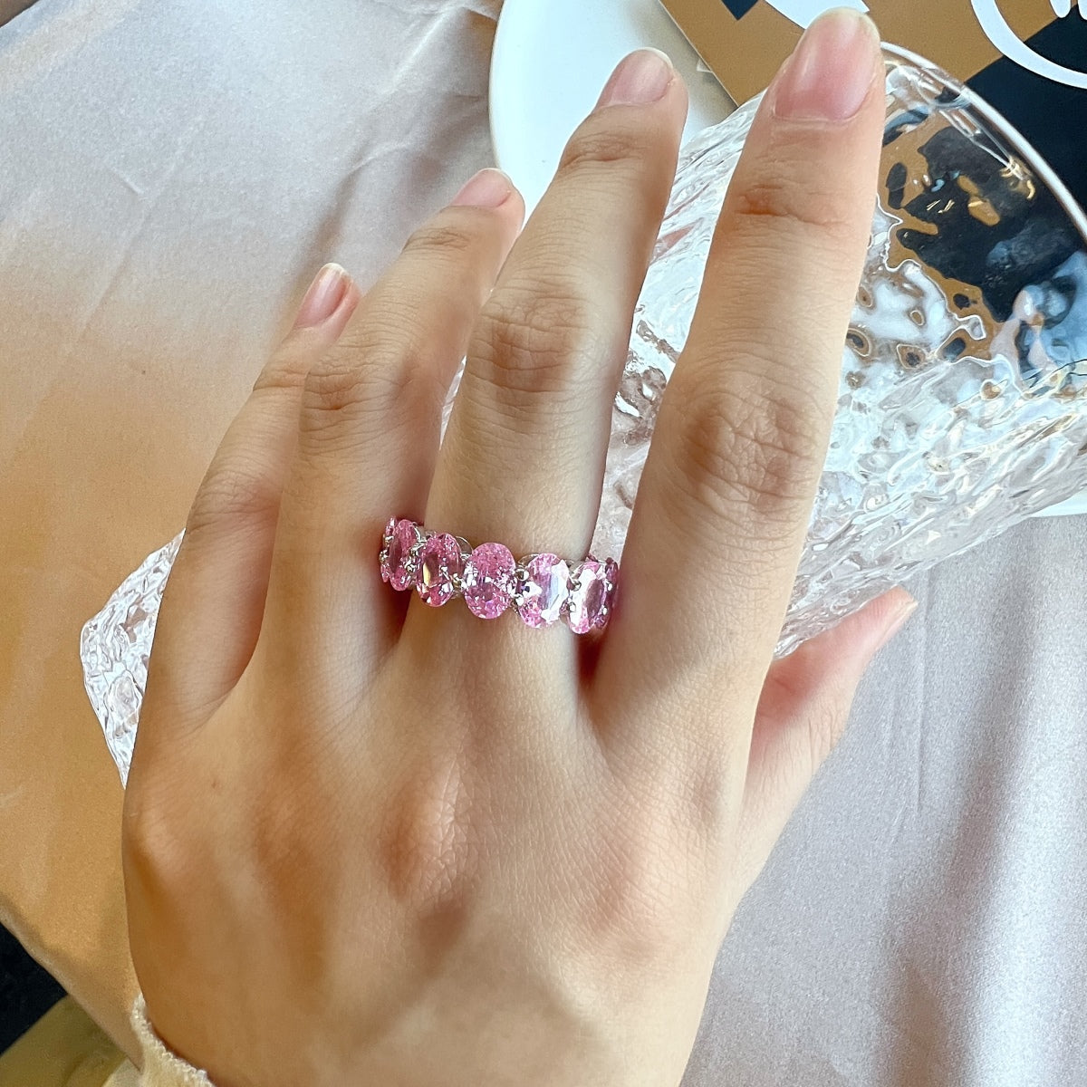 [Kismet Jewels ]Dainty Elongated Cushion Cut Tennis Ring