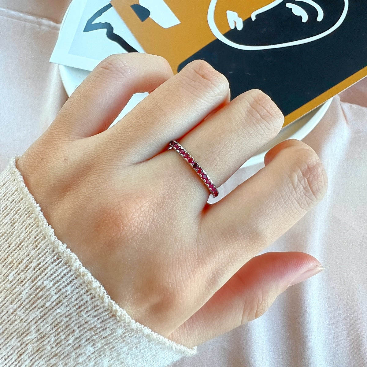[Kismet Jewels ]Delicate Sparkling Round Cut Daily Ring
