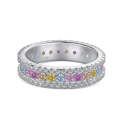 [Kismet Jewels ]Delicate Colorful Round Cut Daily Ring