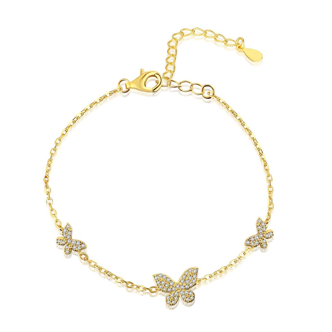 [Kismet Jewels ]Delicate Butterfly Pendant Bracelet