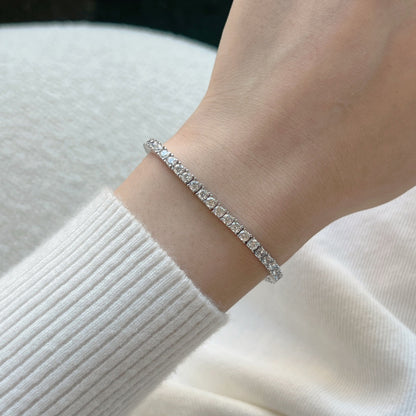 [Kismet Jewels ]Dainty Charming Round Cut Tennis Bracelet