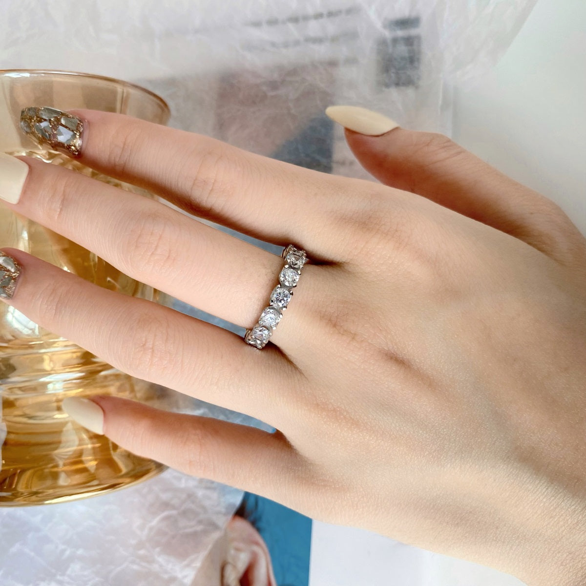 [Kismet Jewels ]Eternity Round Cut Tennis Ring