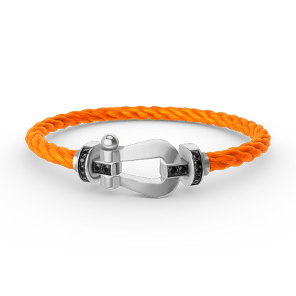 [Kismet Jewels ]FORCE LARGE HORSESHOE BLACK DIAMOND BRACELET SILVER